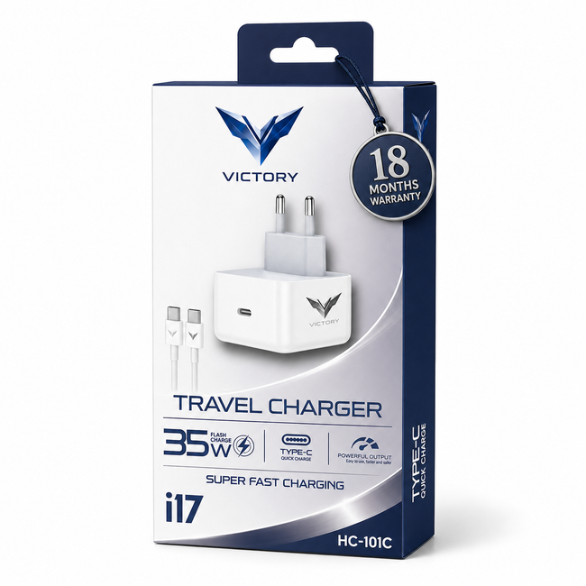 VICTORY HC-101C — Wall Charger (White-Cable)
