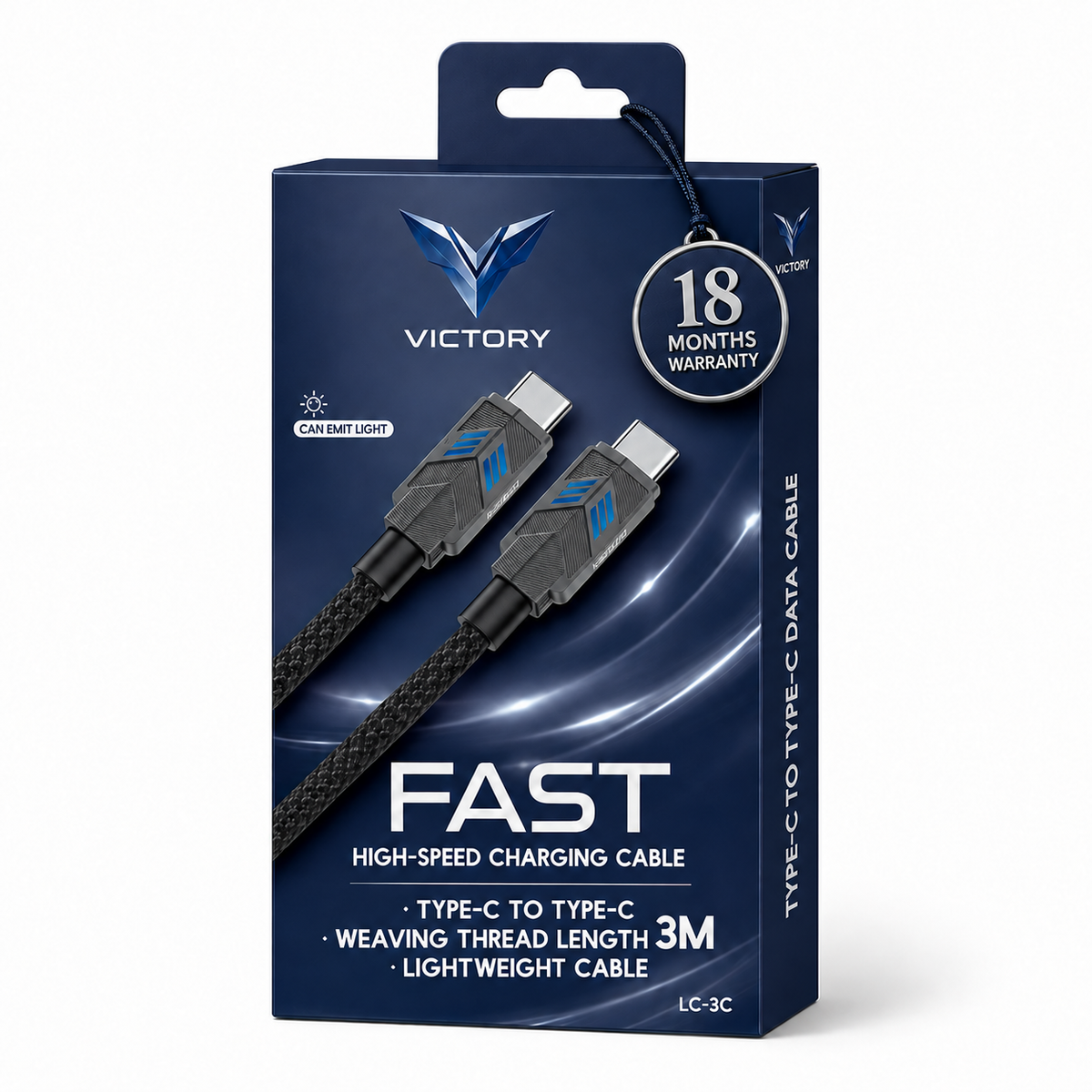 VICTORY LC-3C USB-C to USB-C cable, 3 m